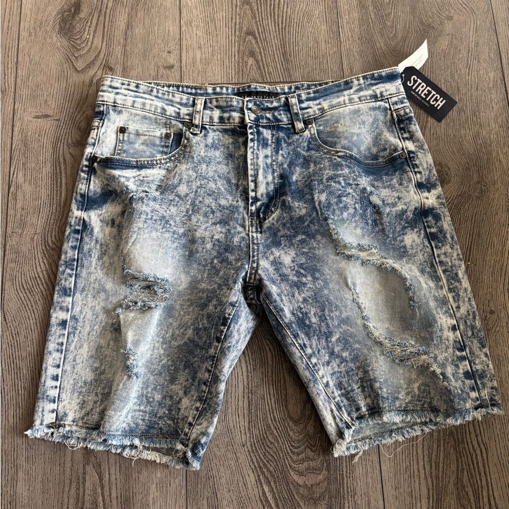 Aeropostale Distressed Acid Wash Jean Shorts